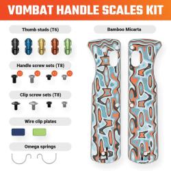 Plaquettes de Manche Micarta Bambou Canyon pour Couteau Vosteed Vombat Kit Visserie VOSW0109