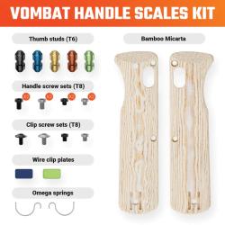 Plaquettes de Manche Micarta Bambou pour Couteau Vosteed Vombat Kit Visserie VOSW0110