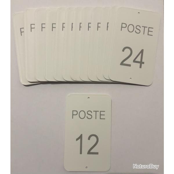 Num�ro de poste ou battue 12 � 24 blanc