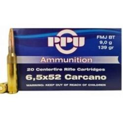 Cartouches Partizan PPU calibre 6.5x52 Carcano SP-BT 139gr 9g
