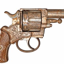 Revolver Bulldog belge ancien XIX  6 coups  ELG &eacute;toil&eacute; sans couronne Grav&eacute;