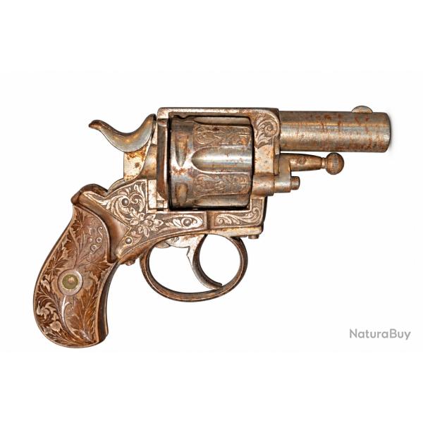 Revolver Bulldog belge ancien XIX  6 coups  ELG �toil� sans couronne Grav�