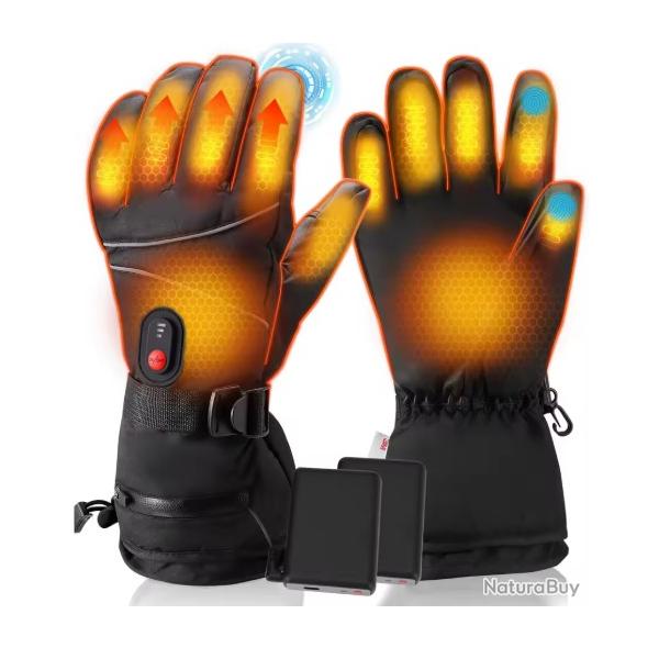Gants chauffants rechargeables - 2 batteries 6000 mAh - Chasse P�che Moto