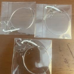 Lot de 3 montages mer - Raglou blanc 2.5 cm + agrafe - pr&ecirc;ts &agrave; p&ecirc;cher