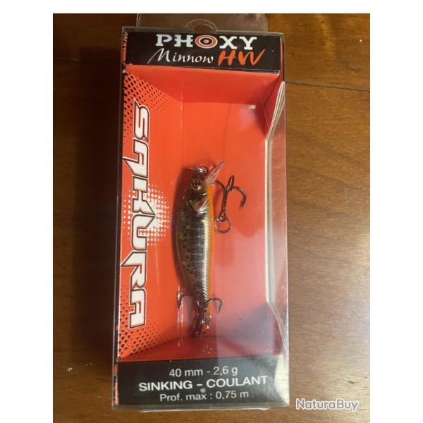 Sakura Phoxy Minnow HW 50S - V01 Ghost Green Vairon - Coulant 1 m - Neuf