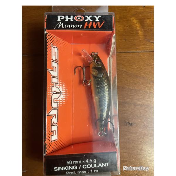 Sakura Phoxy Minnow HW 40S - Ghost Green Vairon - Coulant 0,75 m - Neuf