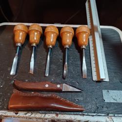 Outils sculpture bois professionnels tr&egrave;s bon &eacute;tat Gouge de paume
