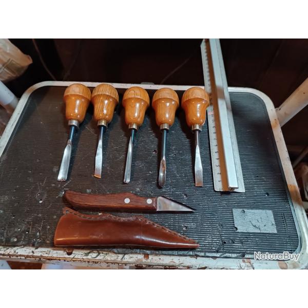 Outils sculpture bois professionnels tr�s bon �tat Gouge de paume