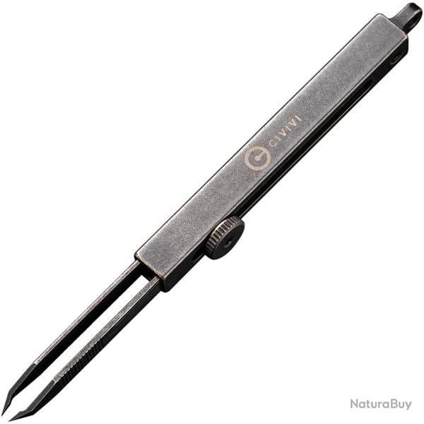 Pince � �piler Tactique Civivi Tac-N-Tweeze Terzuola Manche Laiton Noir �tui Cuir CIVC19062BA