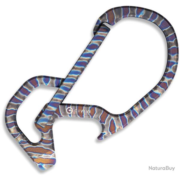 Mousqueton Titane Flamme Multi-Outil Tournevis D�capsuleur Civivi Click Carabiner CIVCA01B