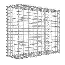 Gabion &agrave; pierres cage m&eacute;tallique maille fine 5 x 10 cm acier galvanis&eacute; antirouille 100 x 90 x 30 cm