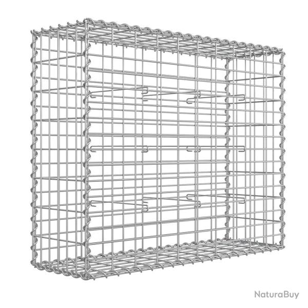 Gabion � pierres cage m�tallique maille fine 5 x 10 cm acier galvanis� antirouille 100 x 90 x 30 cm