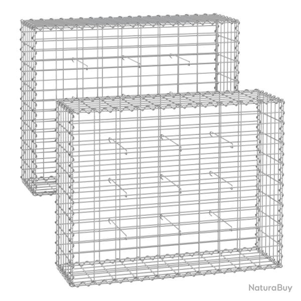 Gabion � pierres cage m�tallique maille fine 5 x 10 cm acier galvanis� antirouille 100 x 90 x 30 cm