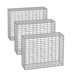 Gabion pour pierre cage en m&eacute;tal panier &agrave; pierre maille 5 x 10 cm galvanis&eacute; mur paterre d&eacute;coration