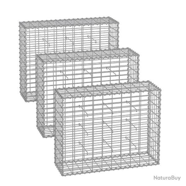 Gabion pour pierre cage en m�tal panier � pierre maille 5 x 10 cm galvanis� mur paterre d�coration