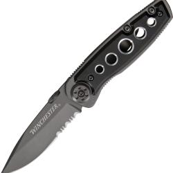 Couteau Pliant Winchester Parfive Lame Inox Manche Bois Noir Linerlock G41792