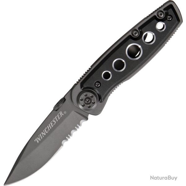 Couteau Pliant Winchester Parfive Lame Inox Manche Bois Noir Linerlock G41792