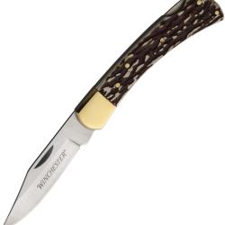 Couteau Pliant Winchester Medium Lame Inox Clip Point Manche Imitation Cerf Lockback WN6220080W