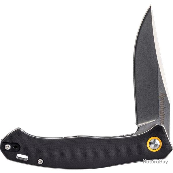 Couteau Pliant Remington EDC Lame Inox Clip Point Manche Micarta Noir Linerlock R15732