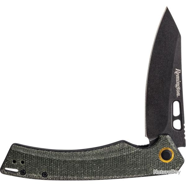 Couteau Pliant Remington EDC Coping Lame Inox Manche Micarta Vert Linerlock R15733
