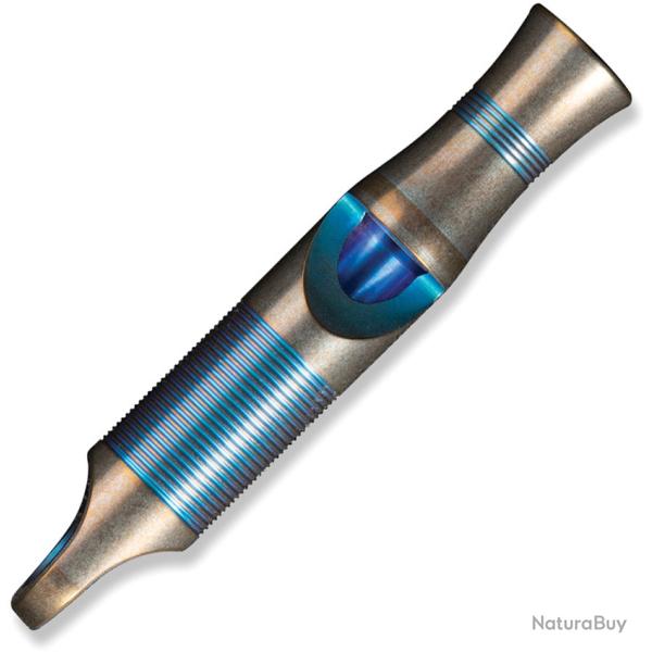 Sifflet de Survie Titane Anodis� Bleu Cordon Paracorde WE Knife WEA05BP