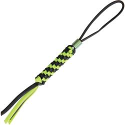 Dragonne Paracorde Tress&eacute;e Noire et Verte Perle Titane pour Couteau WE Knife WEA01A