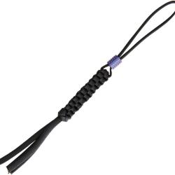 Dragonne Paracorde Tress&eacute;e Noire Perle Titane pour Couteau WE Knife WEA01B