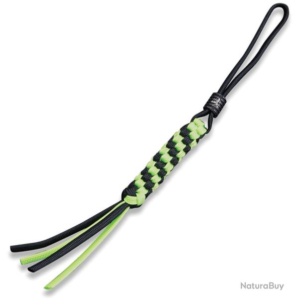 Dragonne Paracorde Tress�e Verte et Noire Perle Titane pour Couteau WE Knife WEA01D
