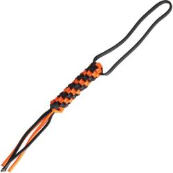 Dragonne Paracorde Tress&eacute;e Orange et Noire pour Couteau WE Knife WEA03C