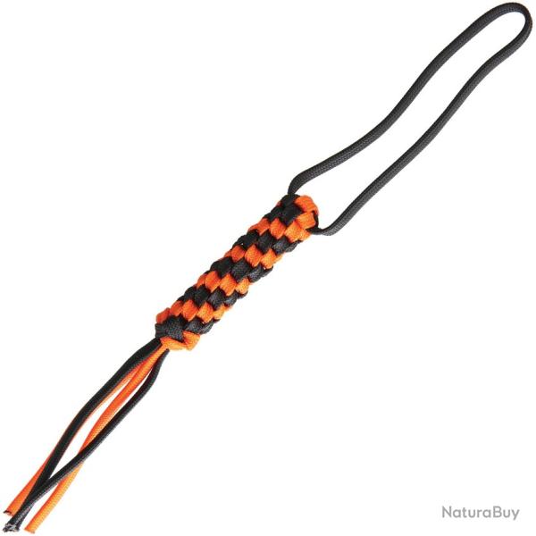 Dragonne Paracorde Tress�e Orange et Noire pour Couteau WE Knife WEA03C