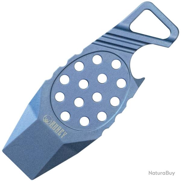 Mini Multi-Outil Pied-de-Biche D�capsuleur Titane Bleu Porte-Cl�s Kubey KUB447B