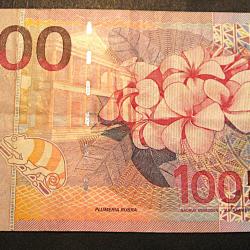 Suriname, billet de 100 Honderd Gulden ttb plumeria Rubra