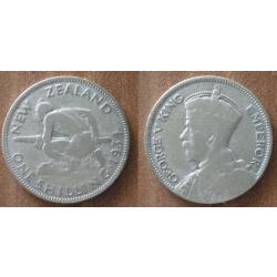 Nouvelle Zelande 1 Shilling 1934 Piece Argent Dollars Dollar Shillings