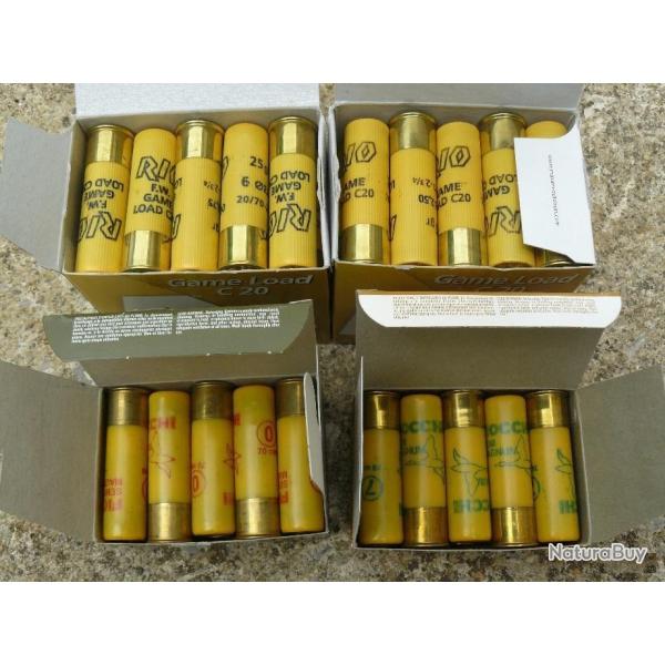 LOT de 70 Cartouches chasse cal 20 + r�ducteur