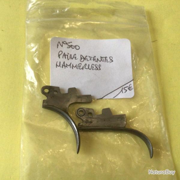 VENDU PAR LE-CUIRASSIER  N� 500 PAIRE DE D�TENTES  POUR FUSIL HAMMERLESS  CAL 12/16