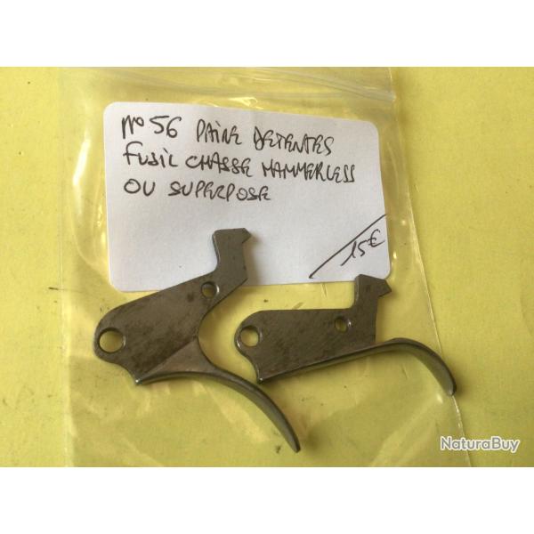VENDU PAR LE-CUIRASSIER  N� 56 PAIRE DE D�TENTES POUR FUSIL HAMMERLESS CAL 12/16