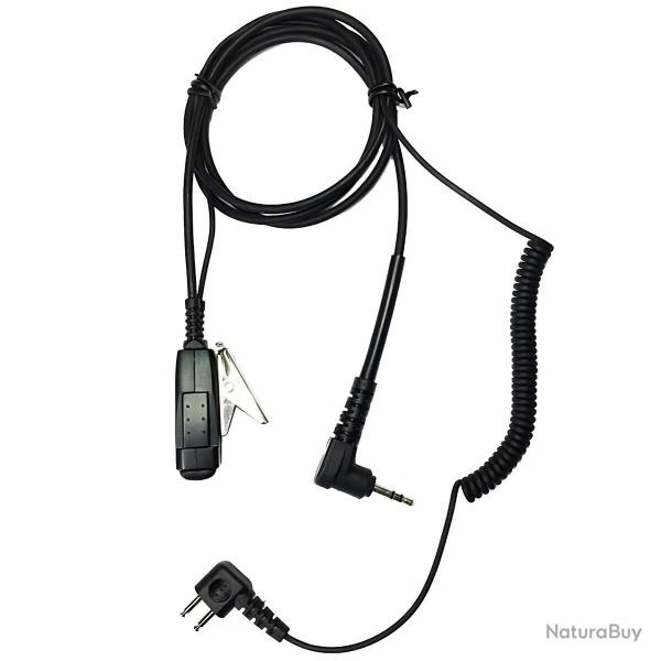 Cordon pour casque 3M Peltor (SportTac, ...) vers talkies Motorola TLKR (T80, T82, T82ex, ...)