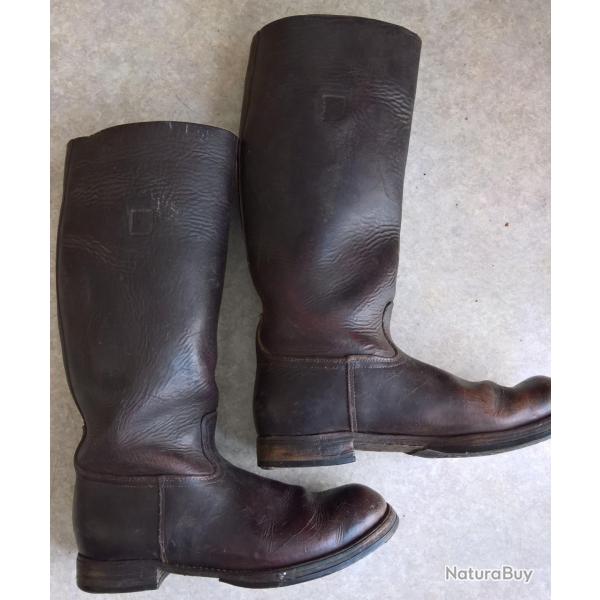 Bottes Luftwaffe WW2 en cuir marron