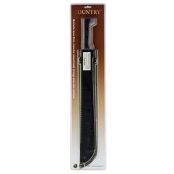 MACHETTE AVEC DOS SCIES ET &Eacute;TUI TOILE Lame Acier Inox Noir Country 45cmx57cmx0.2cm 500g