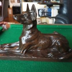 Bronze de berger allemand sign&eacute; Virion