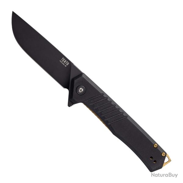 Couteau Tekto Knives F1 Alpha Lame Acier D2 Manche G10 Noir Linerlock TKTF1GBKBK3