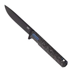 Couteau Tekto Knives F2 Bravo Lame Acier D2 Manche Carbone Noir Linerlock TKTF2CBLBK1