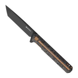 Couteau Tekto Knives F2 Bravo EOTECH Lame Acier D2 Manche Carbone Noir Linerlock TKTF2FCBKBKEO