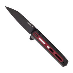 Couteau Tekto Knives F4 Echo Lame Acier S35VN Manche Alu/G10 Rouge Button Lock TKTF4RGRDS35