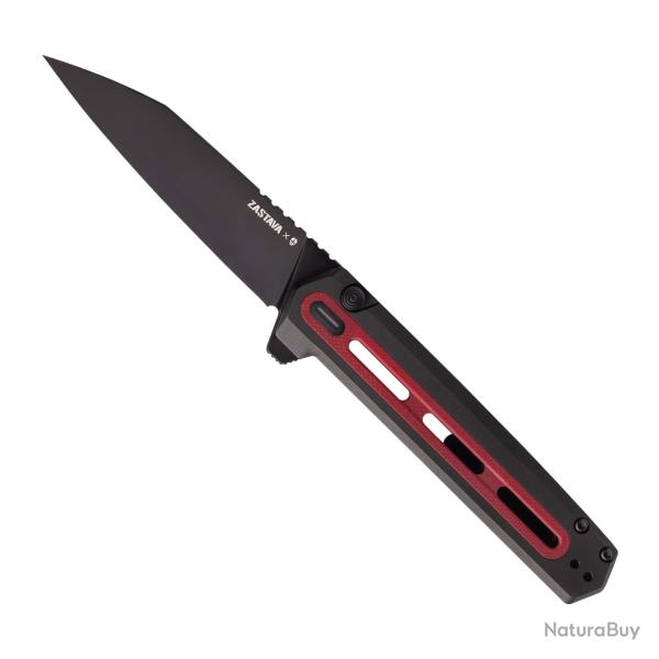 Couteau Tekto Knives F4 Echo Lame Acier S35VN Manche Alu/G10 Rouge Button Lock TKTF4RGRDS35