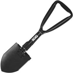 Pelle Pliante SOG Entrenching Tool Acier Carbone Pioche Bord Dentel&eacute; &Eacute;tui Nylon SOGF08N