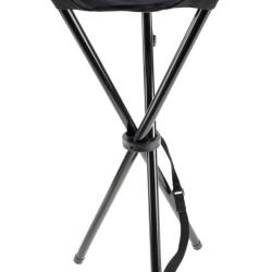 Tr&eacute;pied Arpent 60 cm Pieds Acier Assise Toile Noire avec Bretelle Januel