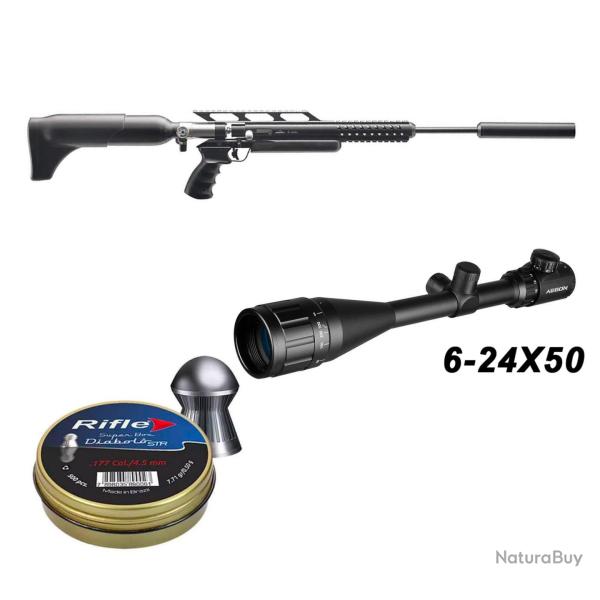Carabine Snowpeak M18 PCP 4.5 mm 19.9 J avec lunette 6-24x50