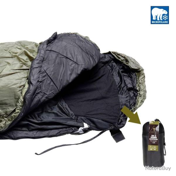 Doublure chaude / sac � viande pour sac de couchage Noir