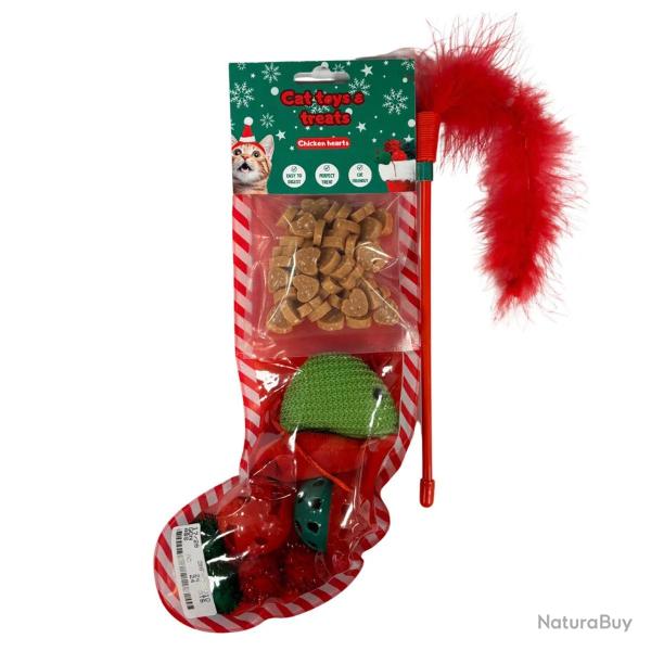 Chaussettes de No�l Festives pour Chat avec Friandises